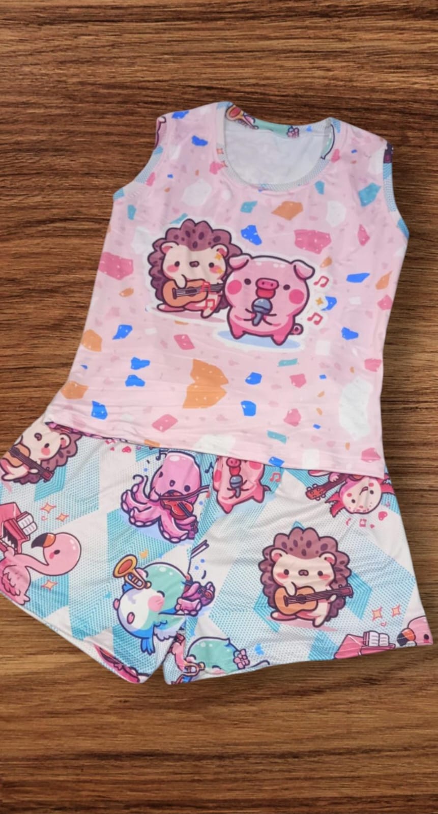 Pijama Niña Rosada-Azul